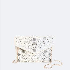 Urban Expressions White Floral Cutout Clutch
